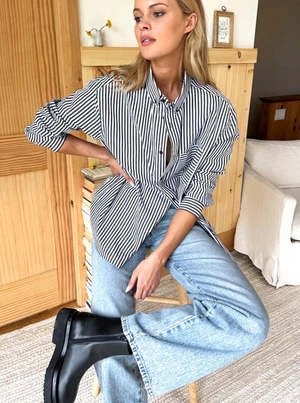 Emerson FryRyan Stripe Shirt - Black Stripe 3 Emerson FryRyan Stripe Shirt - Black Stripe - Image 2