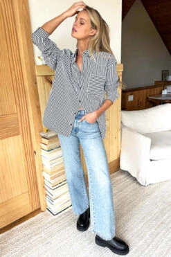 Emerson FryRyan Stripe Shirt - Black Stripe 11 Emerson FryRyan Stripe Shirt - Black Stripe -ULLA JOHNSON Clothing Shop EMERSON FRY RYAN STRIPE SHIRT 20231011022948 1