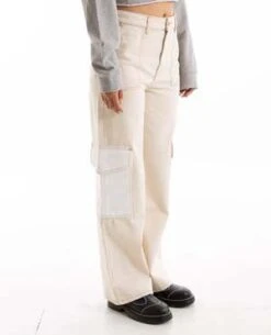 GanniDenim Cargo Pant - Ecru -ULLA JOHNSON Clothing Shop Ecru Denim Cargo Pant 20231012002237 1