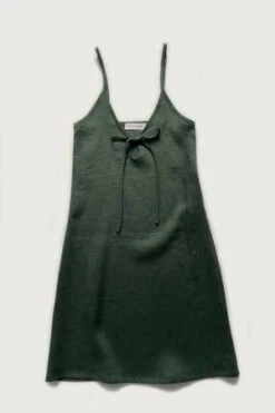 Eliza FaulknerLinen Slip Dress - Forest Green -ULLA JOHNSON Clothing Shop Eliza Faulkner Linen Slip Dress Forest Green 20220811000337 1