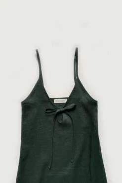 Eliza FaulknerLinen Slip Dress - Forest Green -ULLA JOHNSON Clothing Shop Eliza Faulkner Linen Slip Dress Forest Green 20220811000337