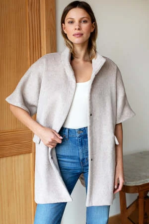 Mabel And MossEmerson Fry Layering Jacket - Sand Wool Mohair 4 Mabel And MossEmerson Fry Layering Jacket - Sand Wool Mohair - Image 2