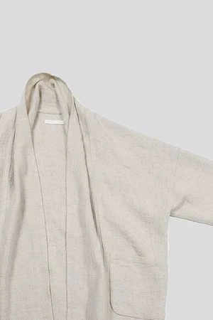 Evam EvaLinen Wool Short Robe - Flax 7 Evam EvaLinen Wool Short Robe - Flax - Image 5