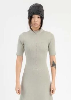 Hyein SeoFOG GREEN DRESS W/ KNEE SOCKS - Grey -ULLA JOHNSON Clothing Shop FOG GREEN DRESS w KNEE SOCKS 20231023034659 3