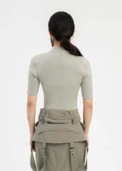 Hyein SeoFOG GREEN KNITTED CROP TOP - Grey -ULLA JOHNSON Clothing Shop FOG GREEN KNITTED CROP TOP 20231023034702 3