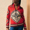 FahertySteven Paul Judd Thunderbird Cardigan - Red -ULLA JOHNSON Clothing Shop Faherty Steven Paul Judd Thunderbird Cardigan WYH2230 20231030235116