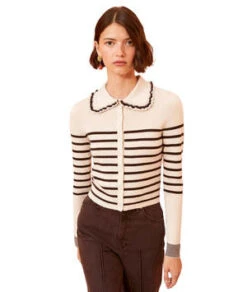 Ulla JohnsonFaustine Cardigan - Espresso Stripe -ULLA JOHNSON Clothing Shop Faustine Cardigan Espresso Stripe 20231101014329