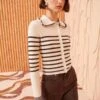Ulla JohnsonFaustine Cardigan - Espresso Stripe -ULLA JOHNSON Clothing Shop Faustine Cardigan Espresso Stripe 20231101014330