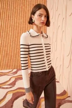 Ulla JohnsonFaustine Cardigan - Espresso Stripe