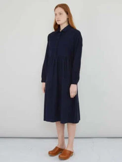 FOLKLoom Dress - Navy -ULLA JOHNSON Clothing Shop Folk Loom Dress in Navy 20230905111256 2
