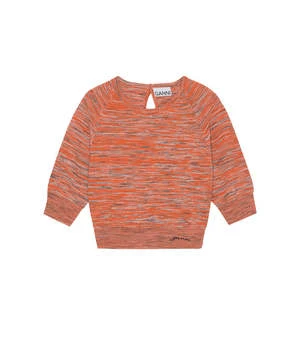 GanniMerino Mouline Cropped Top - Vibrant Orange 3 GanniMerino Mouline Cropped Top - Vibrant Orange