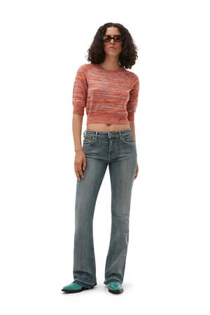 GanniMerino Mouline Cropped Top - Vibrant Orange 4 GanniMerino Mouline Cropped Top - Vibrant Orange - Image 2