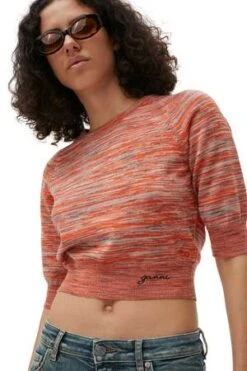 GanniMerino Mouline Cropped Top - Vibrant Orange 13 GanniMerino Mouline Cropped Top - Vibrant Orange -ULLA JOHNSON Clothing Shop Ganni Merino Mouline Cropped Top Vibrant Orange 20230210182928