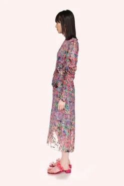 Anna SuiGiverny Burnout Satin Dress - Dusty Blue Multi -ULLA JOHNSON Clothing Shop Giverny Burnout Satin Dress br Dusty Blue Multi 20231030135353