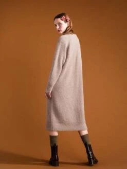 Hansel From BaselYRoch Ribbed Sweater Dress - Pebble -ULLA JOHNSON Clothing Shop Hansel from Basel YRoch Ribbed Sweater Dress in Pebble 20231027222002 1