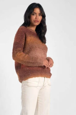 ElanHi Lo Crewneck Space Dye Sweater - Orange Space Dye -ULLA JOHNSON Clothing Shop Hi Lo Crewneck Space Dye Sweater 20231026160809