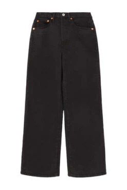 RE/DONEHigh Rise Wide Leg Crop - Black