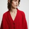Rita RowHole Cardigan - Red 1 Rita RowHole Cardigan - Red -ULLA JOHNSON Clothing Shop Hole Cardigan Red 20231010144251