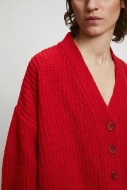Rita RowHole Cardigan - Red -ULLA JOHNSON Clothing Shop Hole Cardigan Red 20231010144252 1