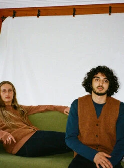 I AND MEButton Up Sweater Vest - Burnt Sienna