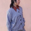 Grön KulleJane Shirt Jacket - Black Plaid Black Plaid -ULLA JOHNSON Clothing Shop Jane Black Plaid 20231001200201