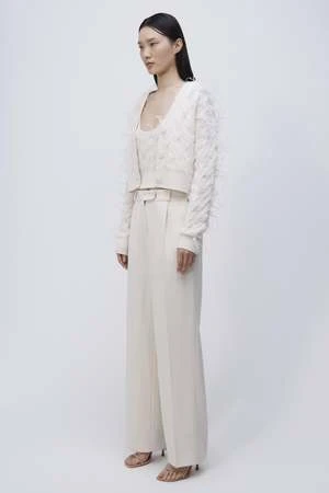 Jonathan SimkhaiAndres Cropped Cardigan - Ivory 4 Jonathan SimkhaiAndres Cropped Cardigan - Ivory - Image 2