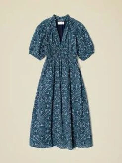 XirenaKara Dress - Indigo Flora -ULLA JOHNSON Clothing Shop KARA DRESS 20230725211630