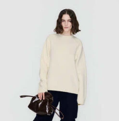 KASSL EDITIONSKASSL Editions Boiled Wool Crewneck Sweater - Soft White