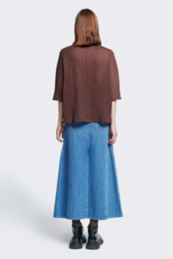 KlokeLimerance Crinkle Top - Chocolate -ULLA JOHNSON Clothing Shop Kloke Limerance Crinkle Top chocolate 20231102043701