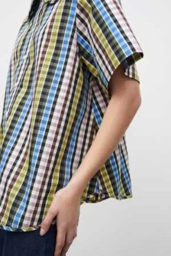 KowtowPetal Shirt - Autumn Check -ULLA JOHNSON Clothing Shop Kowtow Petal Shirt Autumn Check 20230412004839