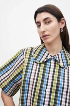 KowtowPetal Shirt - Autumn Check -ULLA JOHNSON Clothing Shop Kowtow Petal Shirt Autumn Check 20230412004841