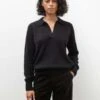 SunspelLambswool Polo - Black -ULLA JOHNSON Clothing Shop Lambswool Polo Black 20231025045838