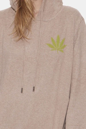 Blue&CreamLeaf Intarsia Hood Pullover - Walnut 7 Blue&CreamLeaf Intarsia Hood Pullover - Walnut - Image 5