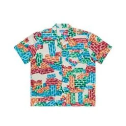 MARKETBUILDING BLOCKS MESH BUTTON UP SHIRT