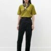 Margaret HowellTab Waist Tapered Trousers - Black -ULLA JOHNSON Clothing Shop MHL Tab Waist Tapered Trousers Heavy Corduroy Black 20231010194536