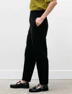 Margaret HowellTab Waist Tapered Trousers - Black -ULLA JOHNSON Clothing Shop MHL Tab Waist Tapered Trousers Heavy Corduroy Black 20231010194537 1