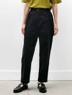 Margaret HowellTab Waist Tapered Trousers - Black -ULLA JOHNSON Clothing Shop MHL Tab Waist Tapered Trousers Heavy Corduroy Black 20231010194537