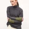 MolliHigh Neck Pullover With Smocked Cuffs - Anthracite Grey/Green -ULLA JOHNSON Clothing Shop MOLLI High Neck Pullover with Smocked Cuffs in Anthracite Grey Green 20231028015355