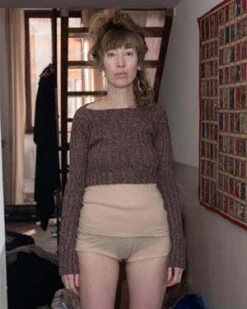 BaserangeMacau Crop Pullover - Burgundy Melange