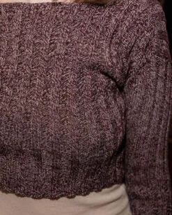 BaserangeMacau Crop Pullover - Burgundy Melange 10 BaserangeMacau Crop Pullover - Burgundy Melange -ULLA JOHNSON Clothing Shop Macau Crop Pullover Burgundy Melange 20230921005942 1