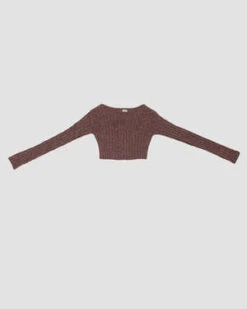 BaserangeMacau Crop Pullover - Burgundy Melange 12 BaserangeMacau Crop Pullover - Burgundy Melange -ULLA JOHNSON Clothing Shop Macau Crop Pullover Burgundy Melange 20230921005943