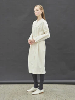 Maison De Ines1/4 Zip Belted Long Sleeve Dress - White -ULLA JOHNSON Clothing Shop Maison De Ines 1 4 Zip Belted Long Sleeve Dress White 20231013163922