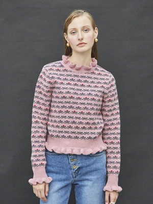 Maison De InesGarden Pattern Knit - Pink 3 Maison De InesGarden Pattern Knit - Pink