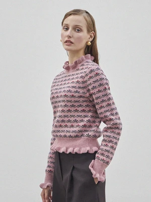 Maison De InesGarden Pattern Knit - Pink 7 Maison De InesGarden Pattern Knit - Pink - Image 5