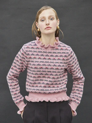 Maison De InesGarden Pattern Knit - Pink 5 Maison De InesGarden Pattern Knit - Pink - Image 3
