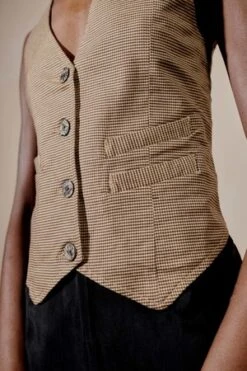 Maria StanleyFARRA VEST - Houndstooth -ULLA JOHNSON Clothing Shop Maria Stanley FARRA VEST houndstooth 20231027193050
