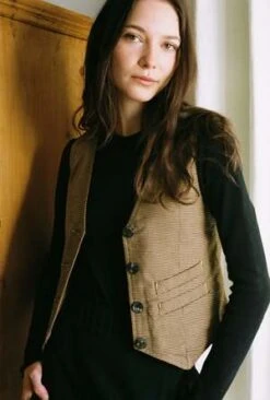 Maria StanleyFARRA VEST - Houndstooth -ULLA JOHNSON Clothing Shop Maria Stanley FARRA VEST houndstooth 20231027193057