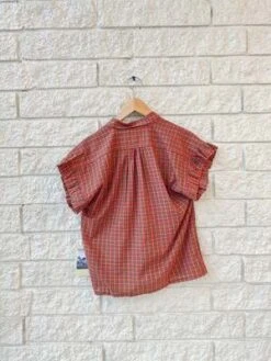 TrovataMarianne B Ruffle Sleeve Shirt - Redford Plaid -ULLA JOHNSON Clothing Shop Marianne B Ruffle Sleeve Shirt 20231030223549