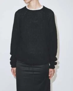 Mijeong ParkMohair Crew Neck Sweater - Black -ULLA JOHNSON Clothing Shop Mijeong Park Mohair Crew Neck Sweater Black 20230911091358