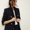 Veronica BeardMiller Dickey Jacket - Navy/Gold Buttons 2 Veronica BeardMiller Dickey Jacket - Navy/Gold Buttons -ULLA JOHNSON Clothing Shop Miller Dickey Jacket in Navy with Gold Buttons 20231017021026